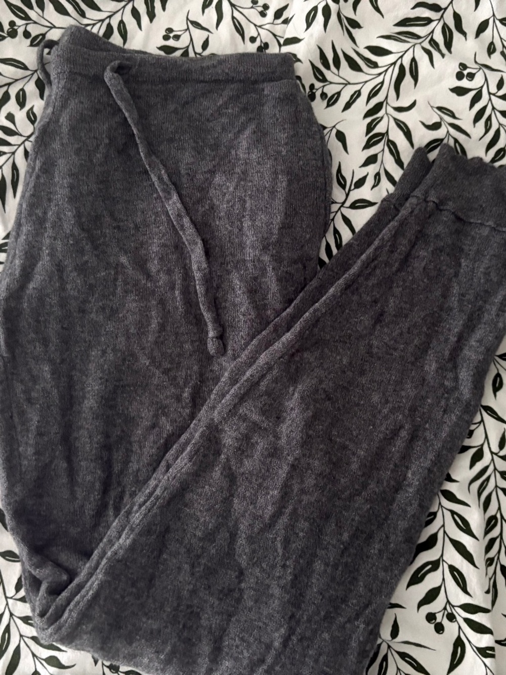 Grey Hatch Knit Joggers Women's Large